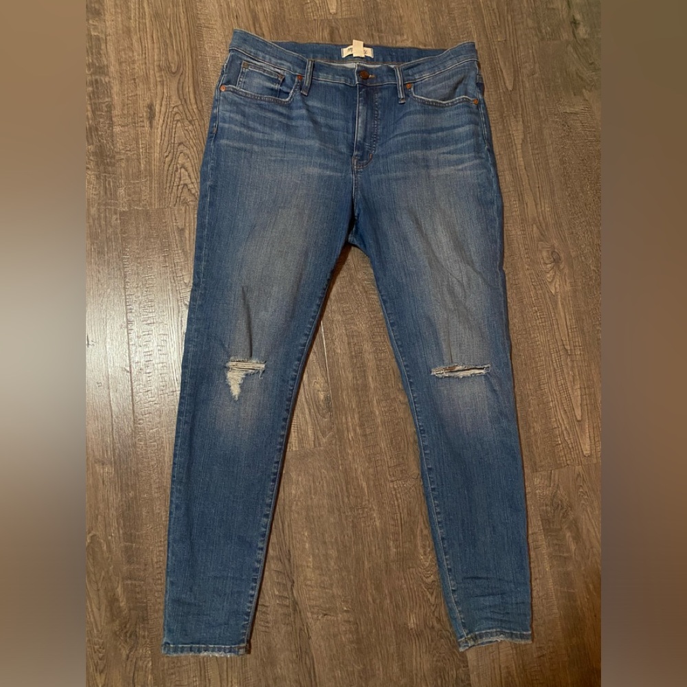 Madewell 9” mid rise skinny medium wash jean